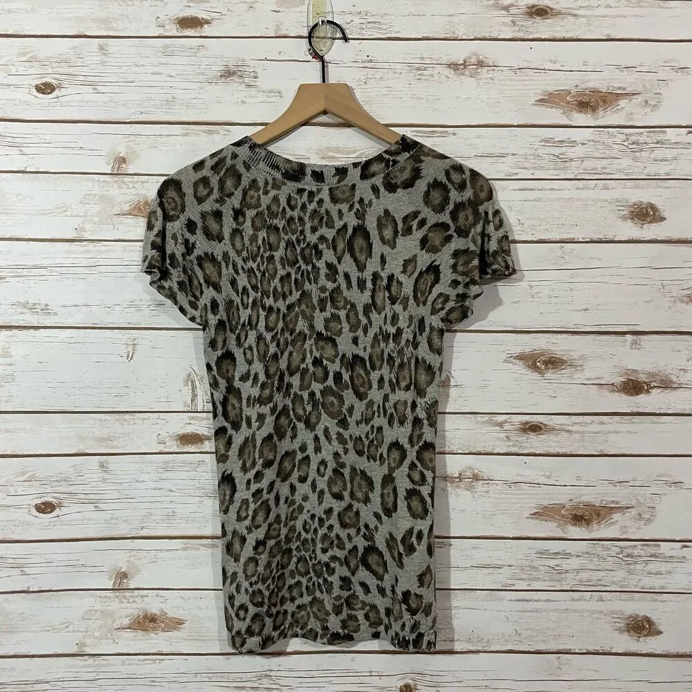 Rebecca Taylor Animal Print Knit Top - Gray - Medium - Image 10