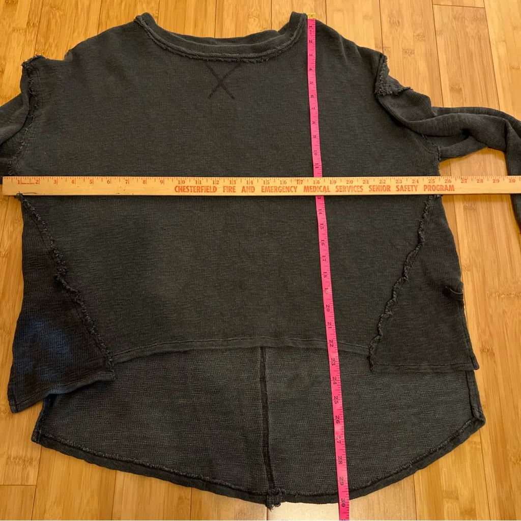 We The Free Women’s L/S Pullover Casual Minimalist Distress Gray Sweatshirt|Sz:M - Image 6