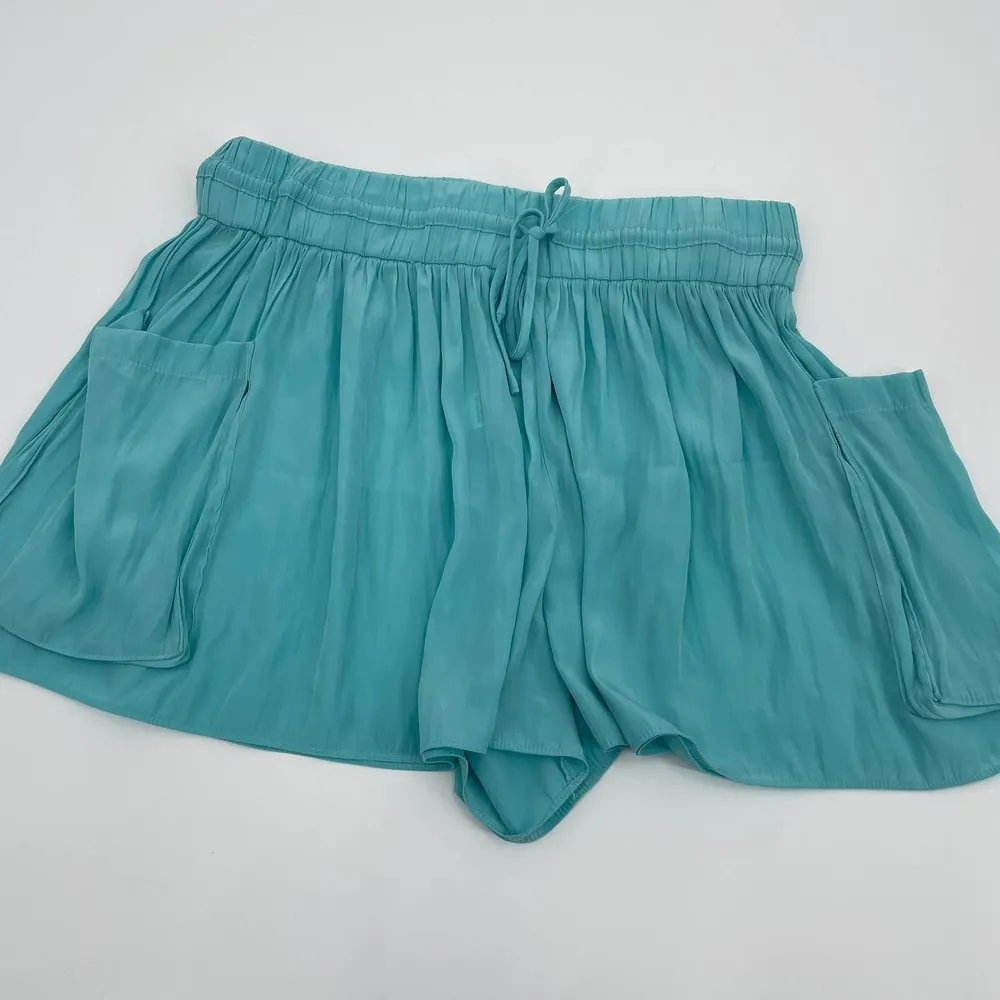 Ramy Brook Austin Drawstring Shorts Mini in Aqua Pull On Size XS - Image 2