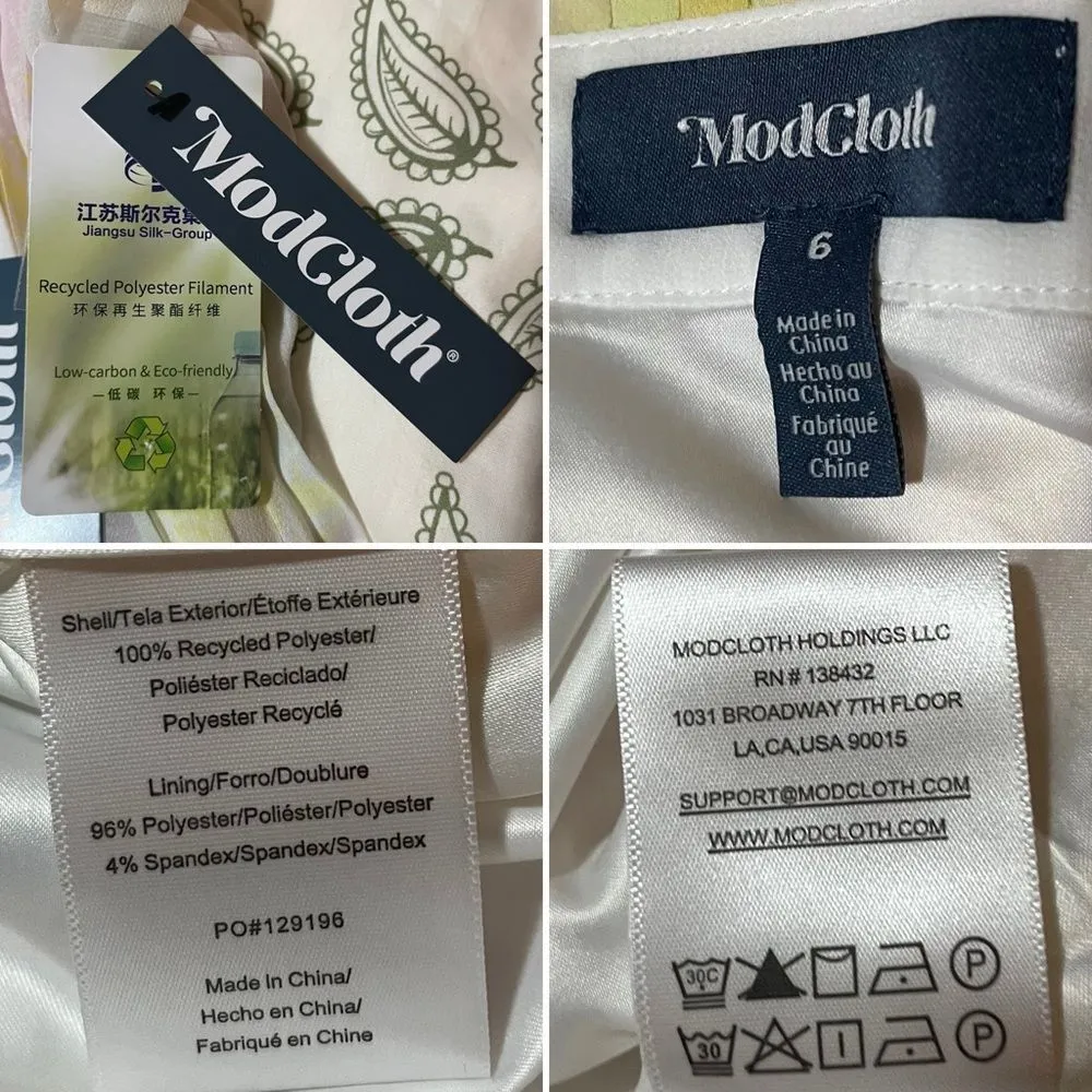 Modcloth Frill Seeker Pleated Mini Skirt Yellow White Resort Wear 6 NWT - Image 8