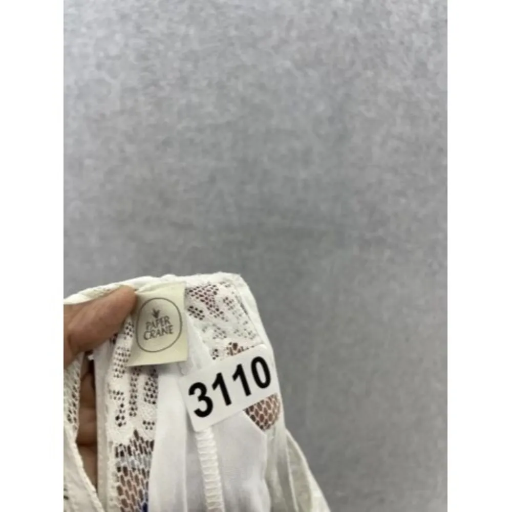 Paper Crane Women's Pull On Dress Sleeveless Coverup One Size Blue Lace Trim - Image 3