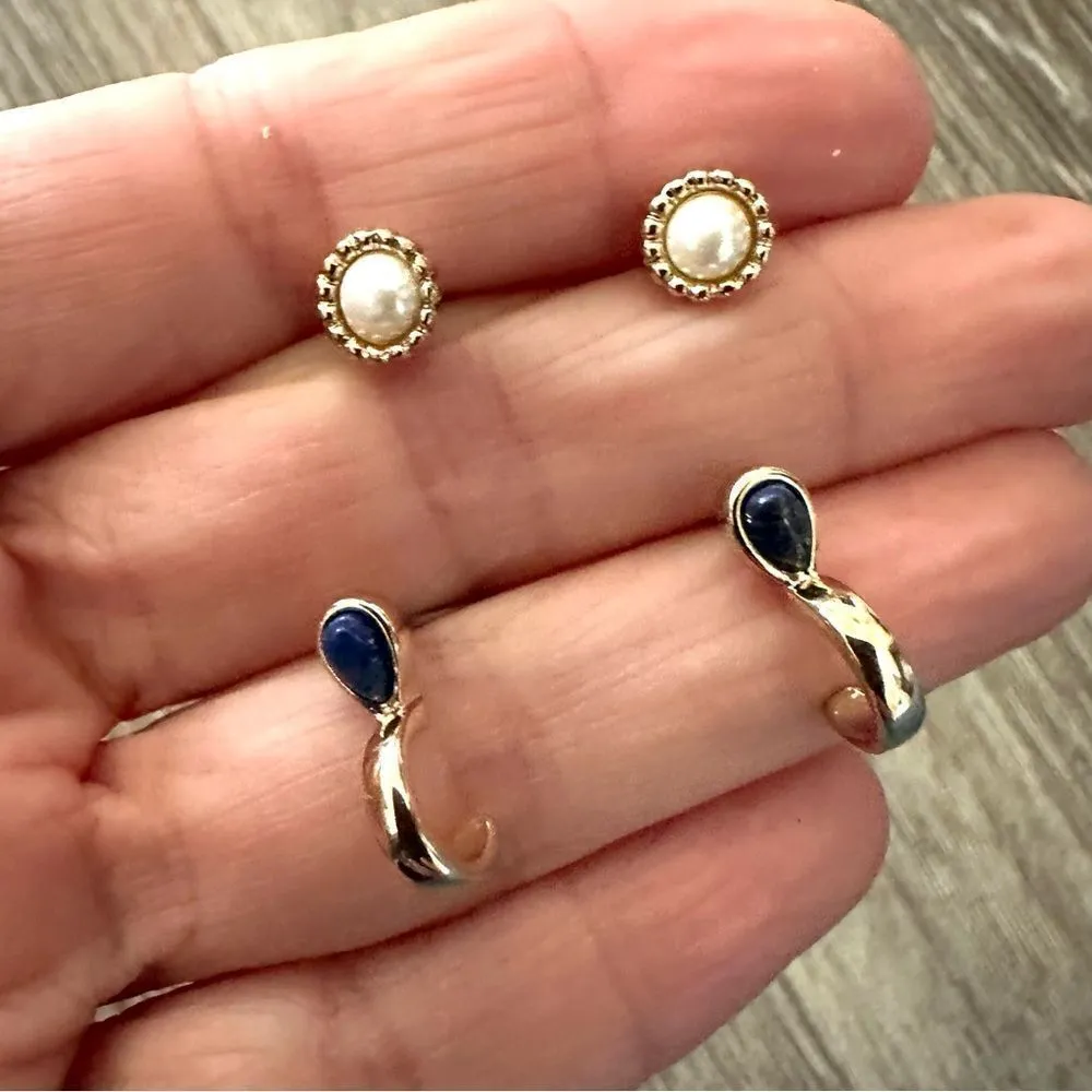 Halogen set of 3 post earrings - Image 2