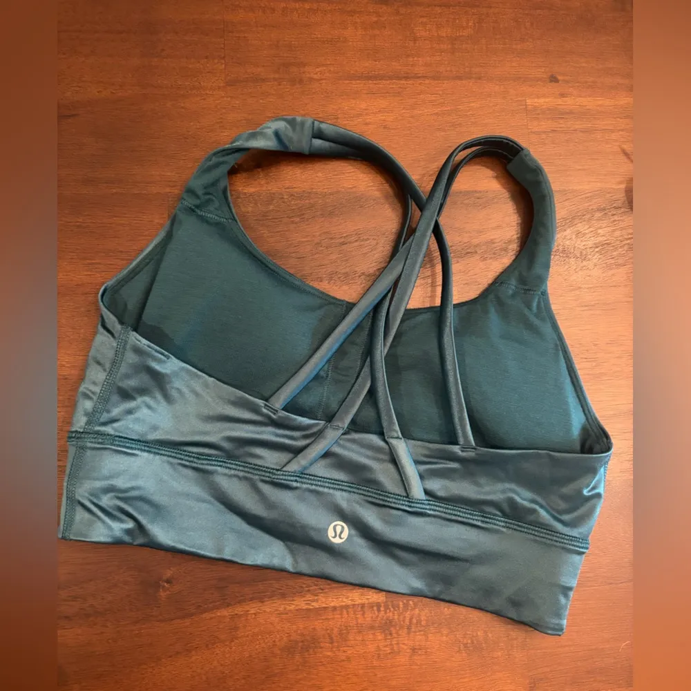 Lululemon Energy Bra LongLine Size 8 B-D Cup Storm Teal - Image 2