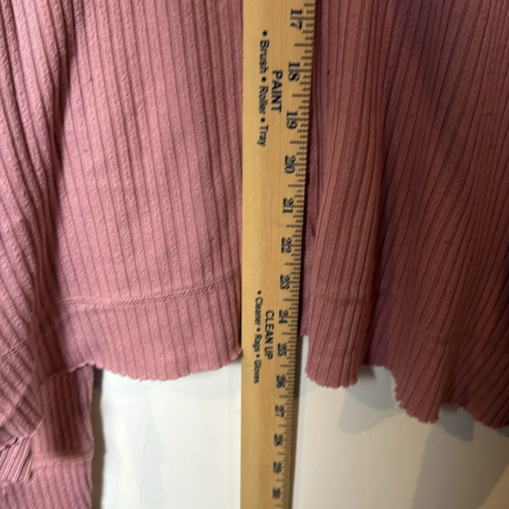 Wild Fable Women's Long Sleeve Cozy Rib T-Shirt Raw Hem Pink Size XXL - Image 7