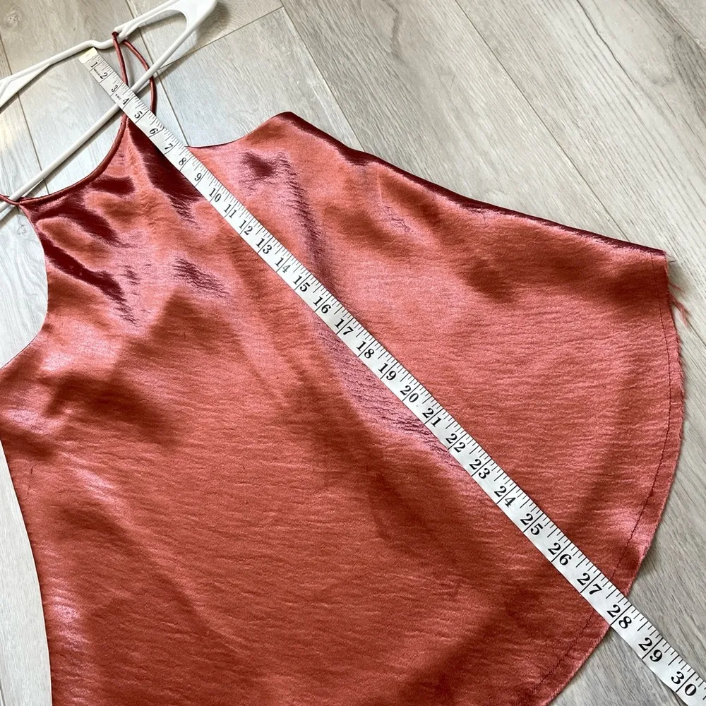 Free People Tank Top l'amour cami womens Pink medium satin going out party chic - Image 8