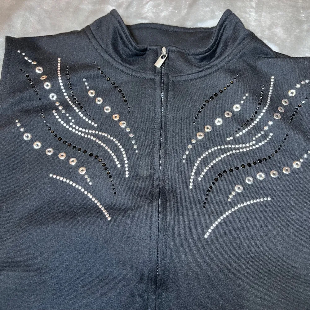 Alfred Dunner Vest Womens 18 Black Full Zip Embellished Layering Comfy Sparkle - Image 9