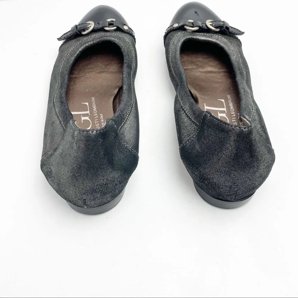 AGL Black Patent Leather Cap Round Toe Ballet Flats, EU 38.5 Size 7.5 - Image 7