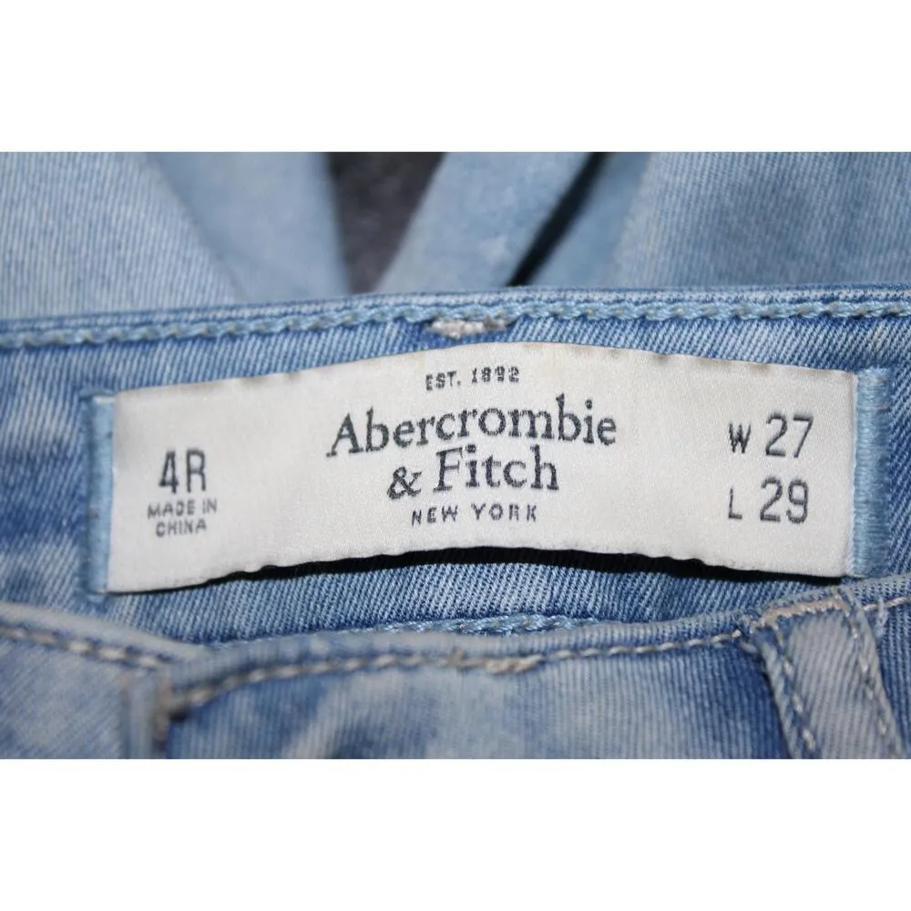 Womens Abercrombie & Fitch Blue Denim Light Wash Skinny Jeans Size 4, W 27 x L29 - Image 3