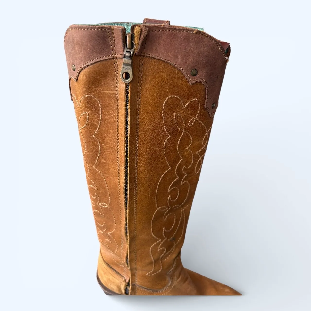 Corral Vintage 1971 Tall Western Boots Brown Leather Cowboy Boho Women’s 6.5 - Image 5