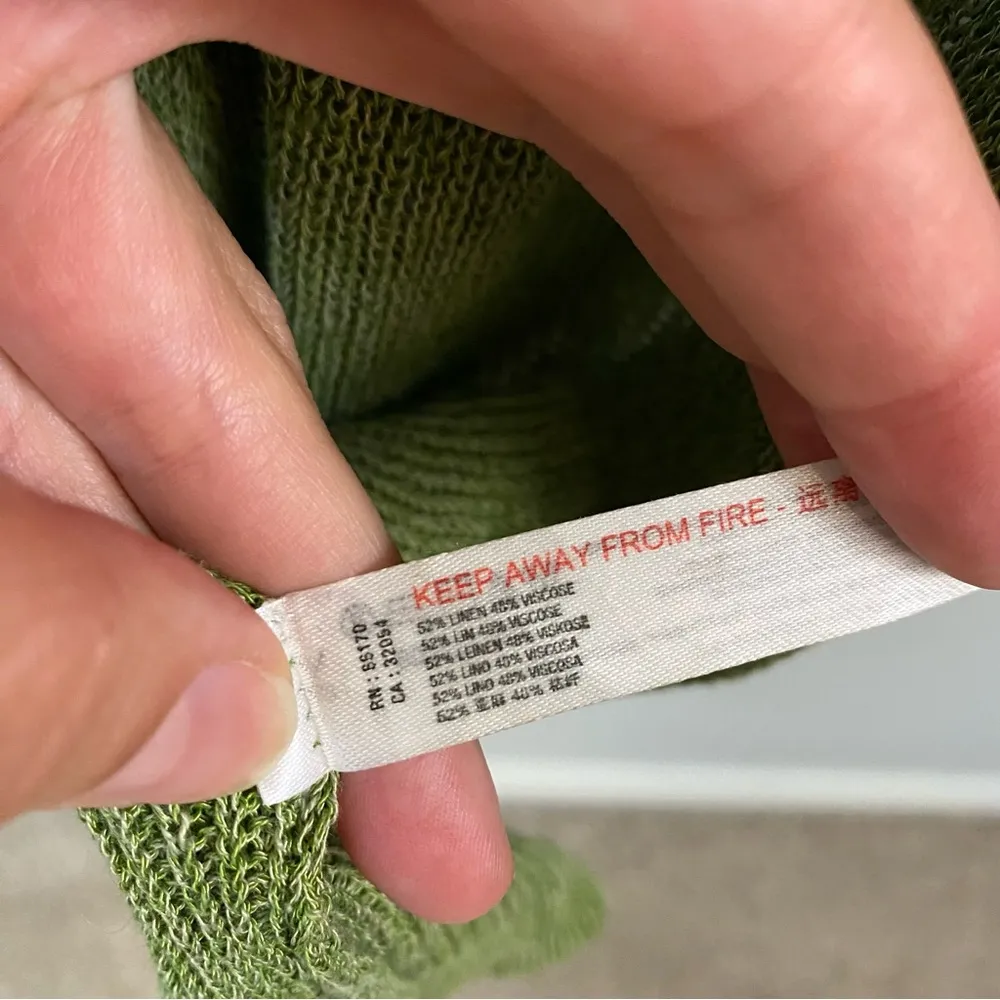 Free People Beach One Love Linen Blend Knit Midi Dress Green S - Image 4