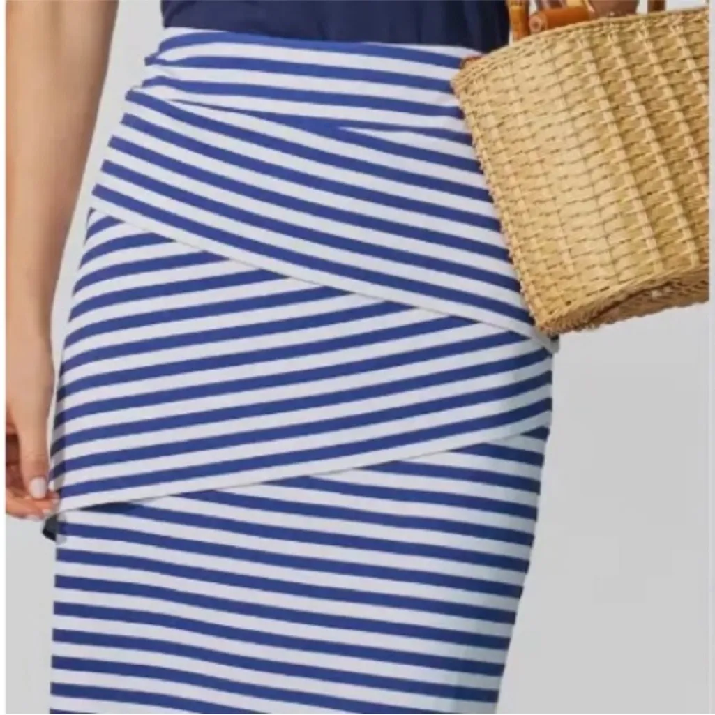 J. McLaughlin Nicola Blue and White Skirt - Image 2