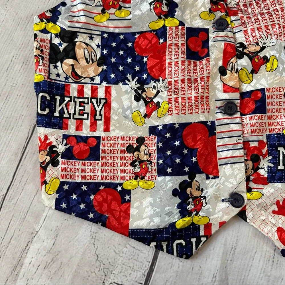 Vintage Mickey Unlimited patriotic red white blue vest - Image 7