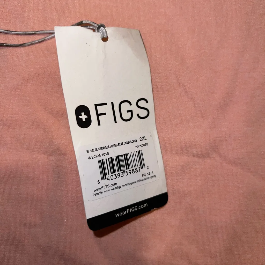 FIGS Salta Seamless Womens Long Sleeve Underscrub W22KW1010 Pink Sand PO5374 - Image 4