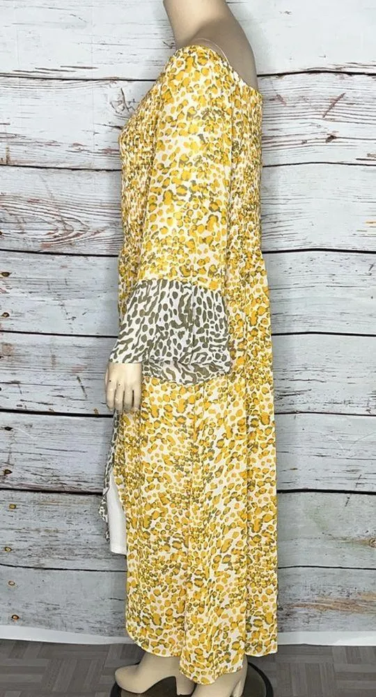 Cato NWT 26/28W Golden Glow Tropical Escape Printed Off Shoulder Tunic Blouse - Image 3