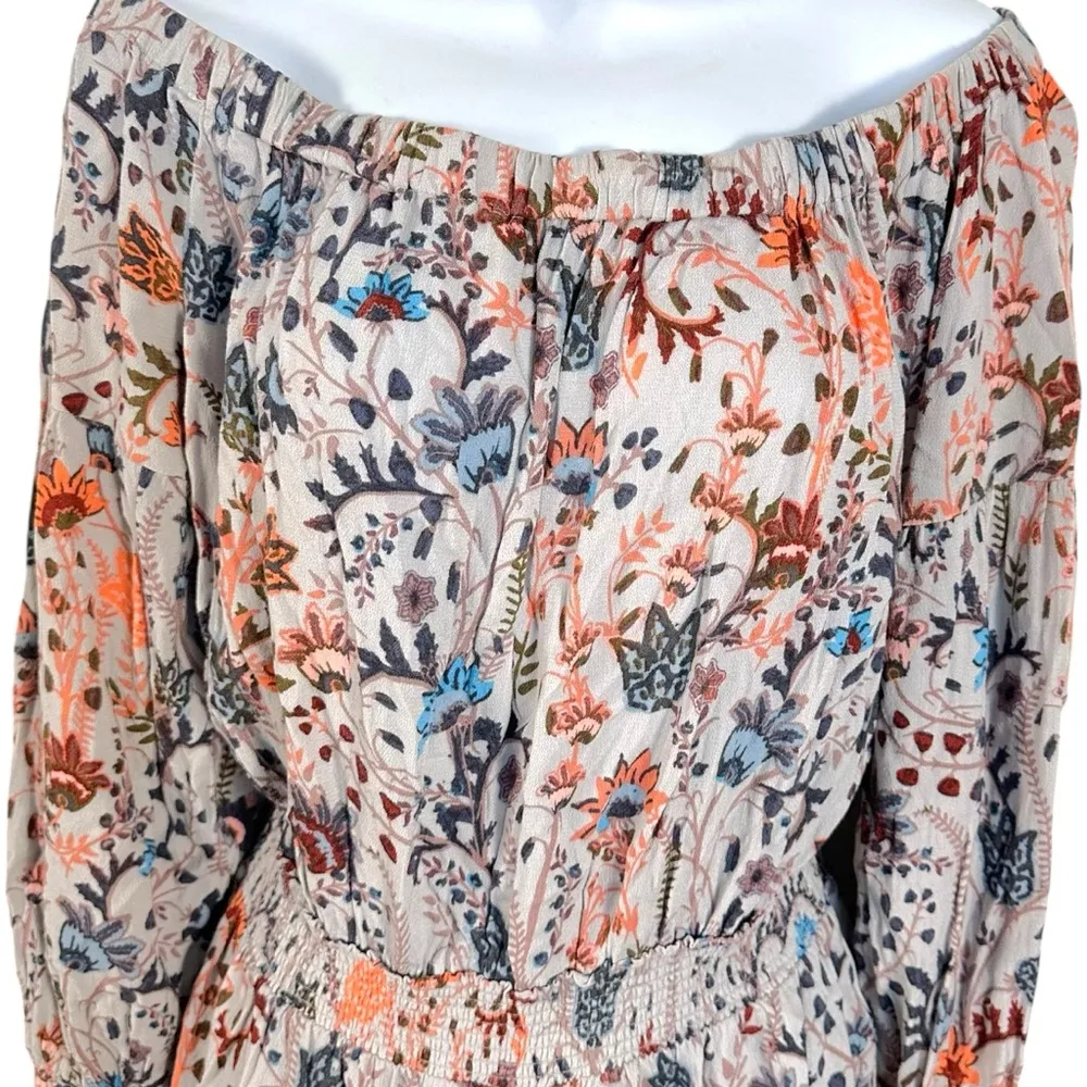 Free People Western Bohemian Pretty & Free Off the Shoulder Romper Medium Summer - Image 5