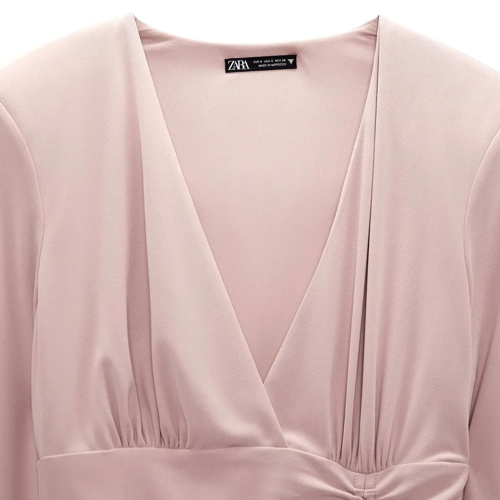 NEW Zara BLOGGER FAVORITE Draped Dress size L Pale Pink - Image 6