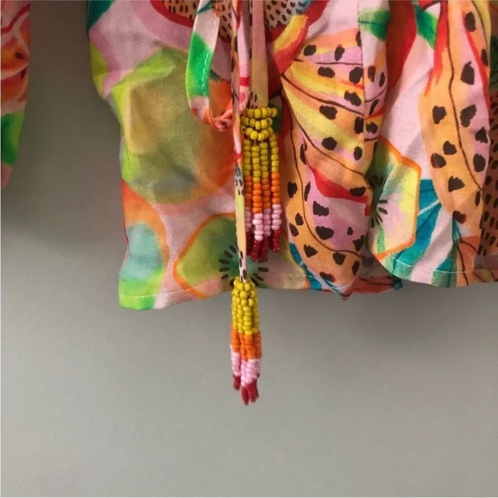 Farm Rio for Anthropologie Rainforest Wrap Blouse NEW - Image 3