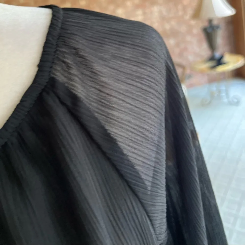 WHBM Top Tunic Black Gauze Asymmetrical Layered 4 Dressy Boho Party Cocktail - Image 5