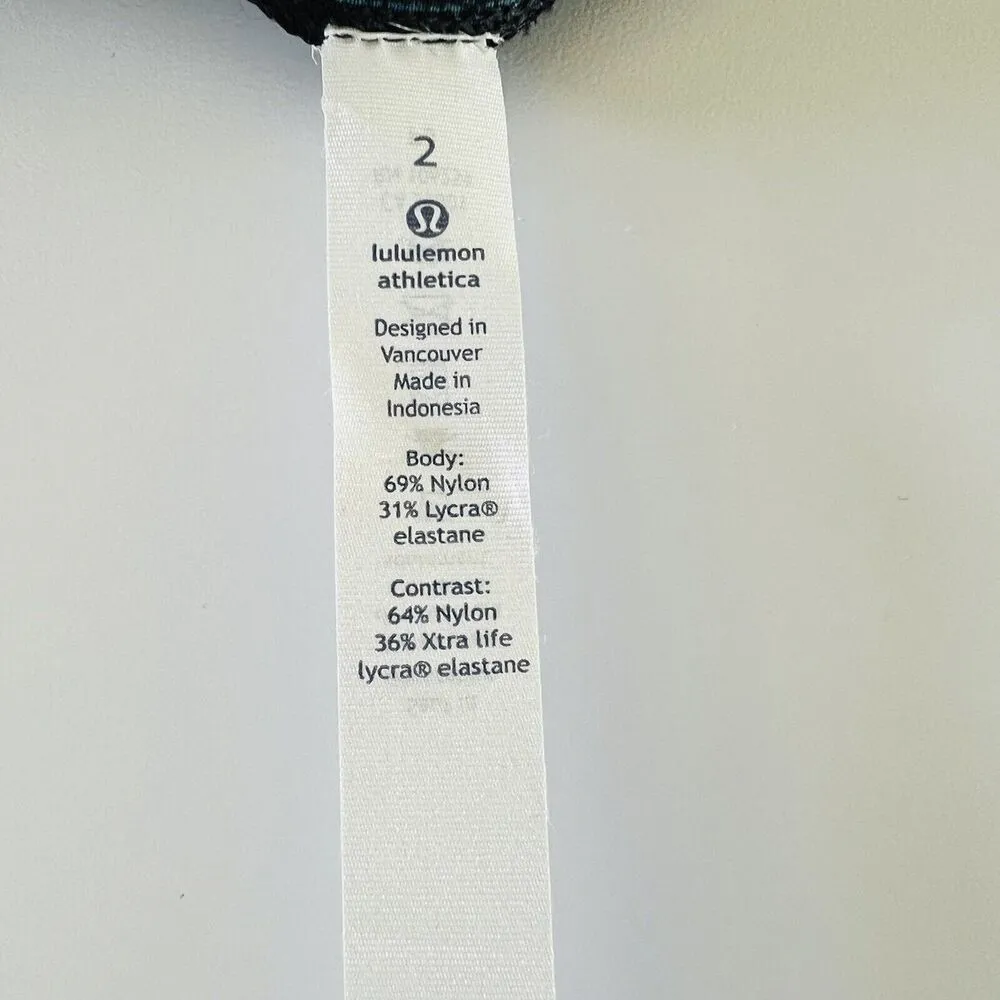 LULULEMON ATHLETICA Shatter Weave Teal Lake Deep Breath Crop Leggings - US 2 - Image 8