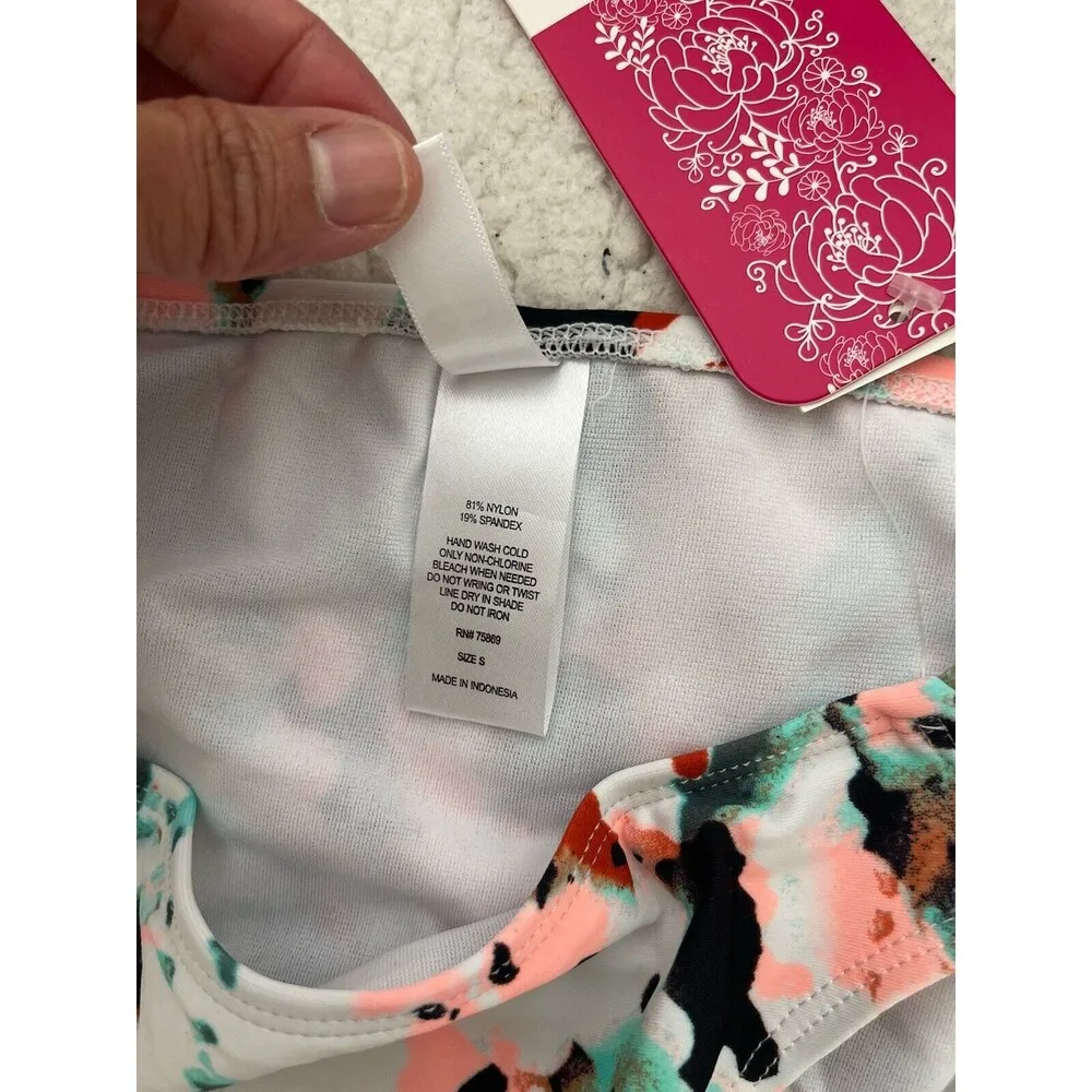 Hula Honey Women's Bikini Bottom colorful side ruched Size Small - Image 5