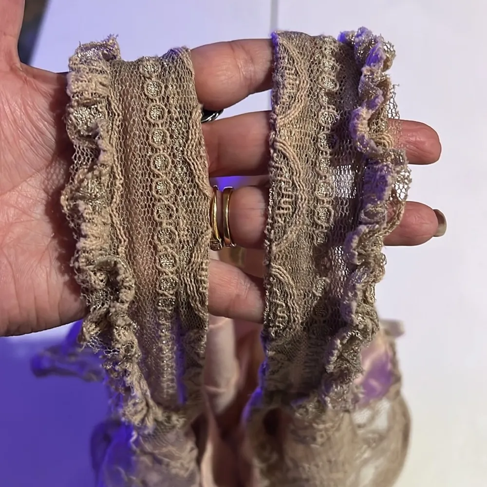 Democracy Ruffled Tank Top Y2K Style Lace Babydoll Sheer Fairy Coquette size M - Image 8