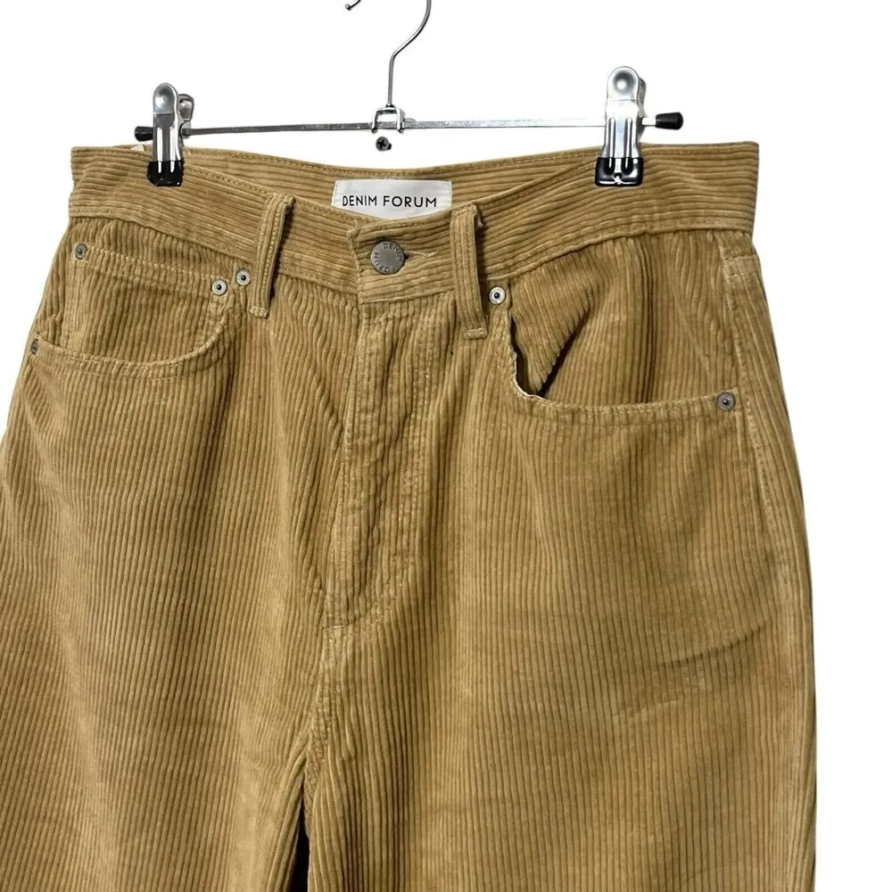 Aritzia Denim Forum Joni Corduroy Pants Women’s Size 27 Tan High Rise Loose Fit - Image 4