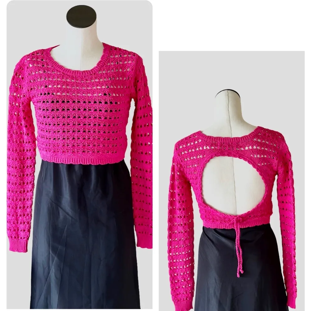 NWOT FP BEACH Haut En Fauxchet Waiting For Tonight - Pink Phenom - Image 3