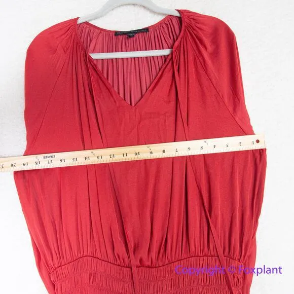 White House Black Market Drop Waist Blouson Dress in red,‎ size L - Image 9