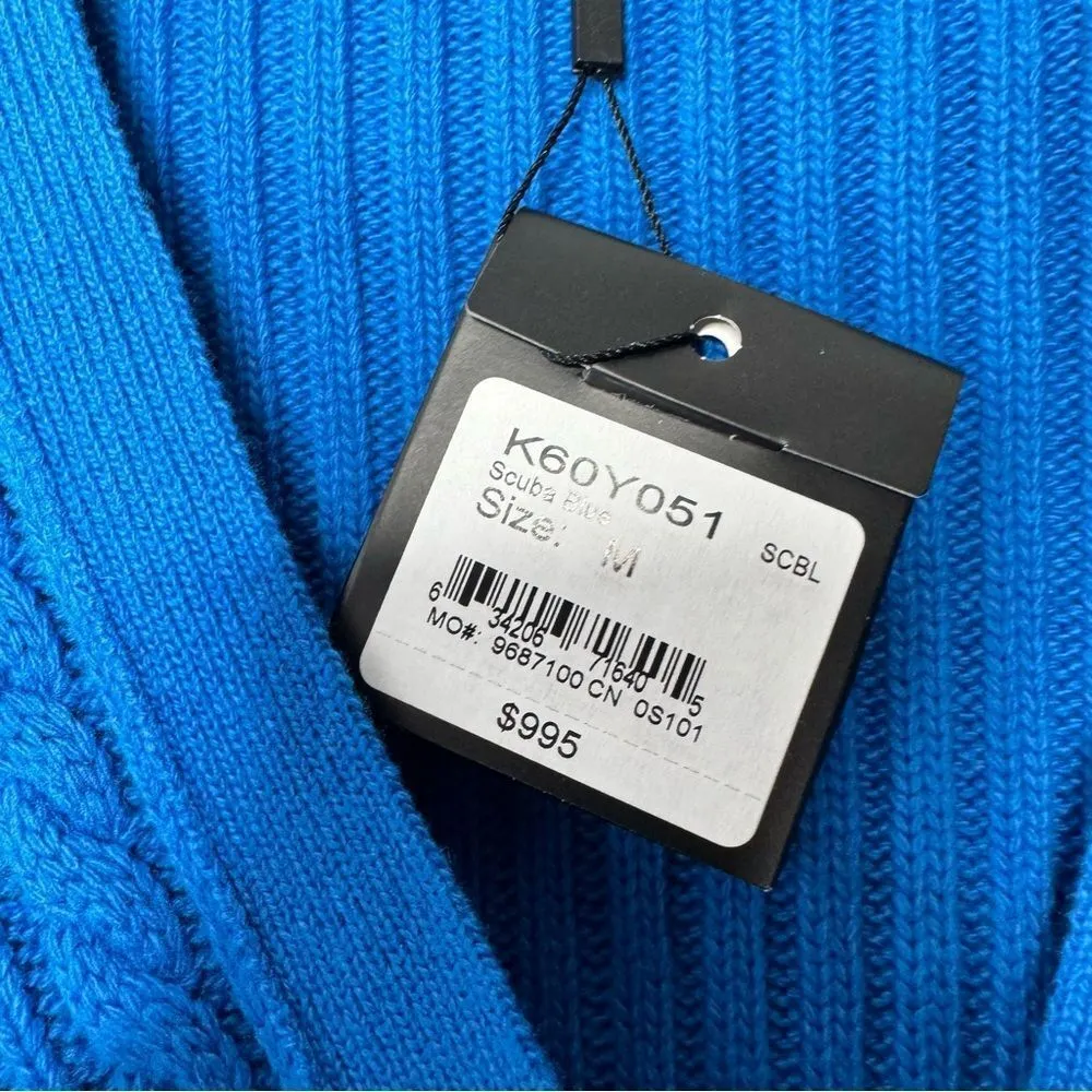 St. John wool & cashmere blend blue cardigan sweater size medium - Image 4