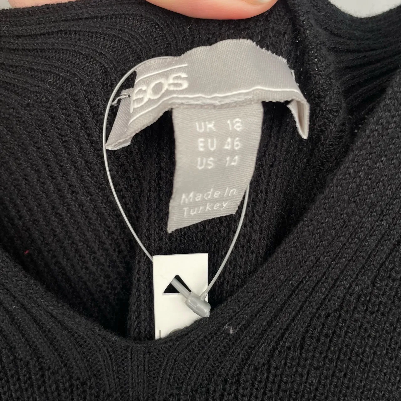 Asos Womens Long Sleeve Cold Shoulder Minimalist V-Neck Sweater‎ Maxi Dress 14 - Image 6