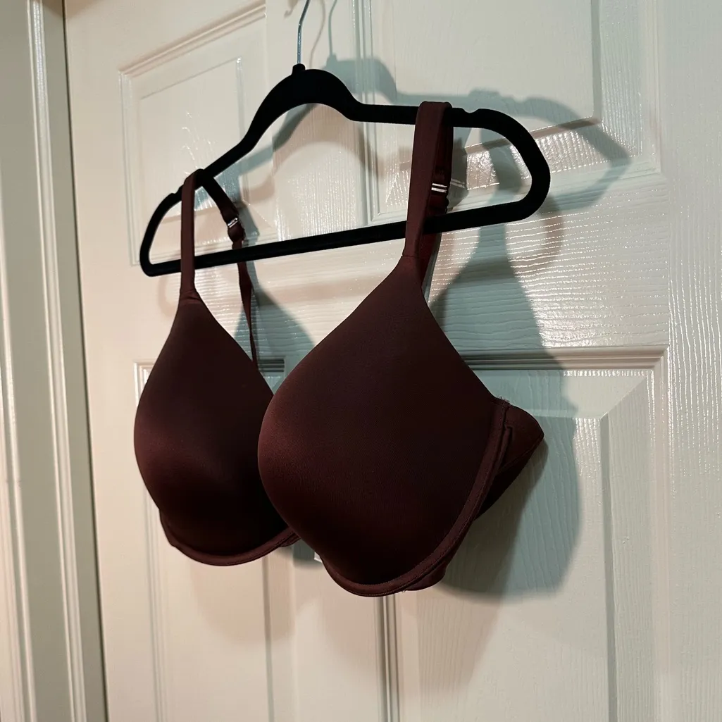 Cacique Boost Plunge Push Up Bra Plus Size 44DD Maroon Underwire - Image 3