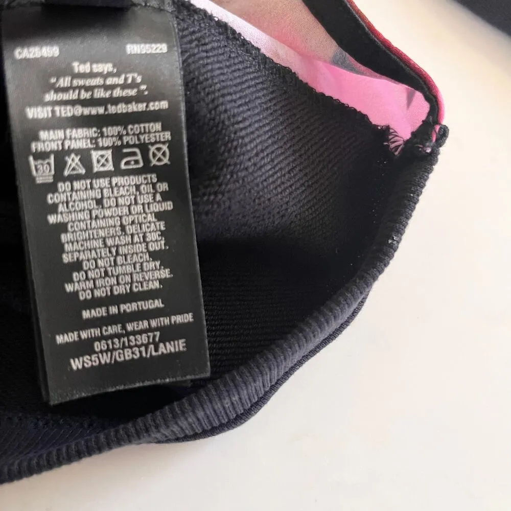 Ted Baker London Lanie Cascading Flora Floral Print Black Crewneck Sweatshirt XS - Image 10