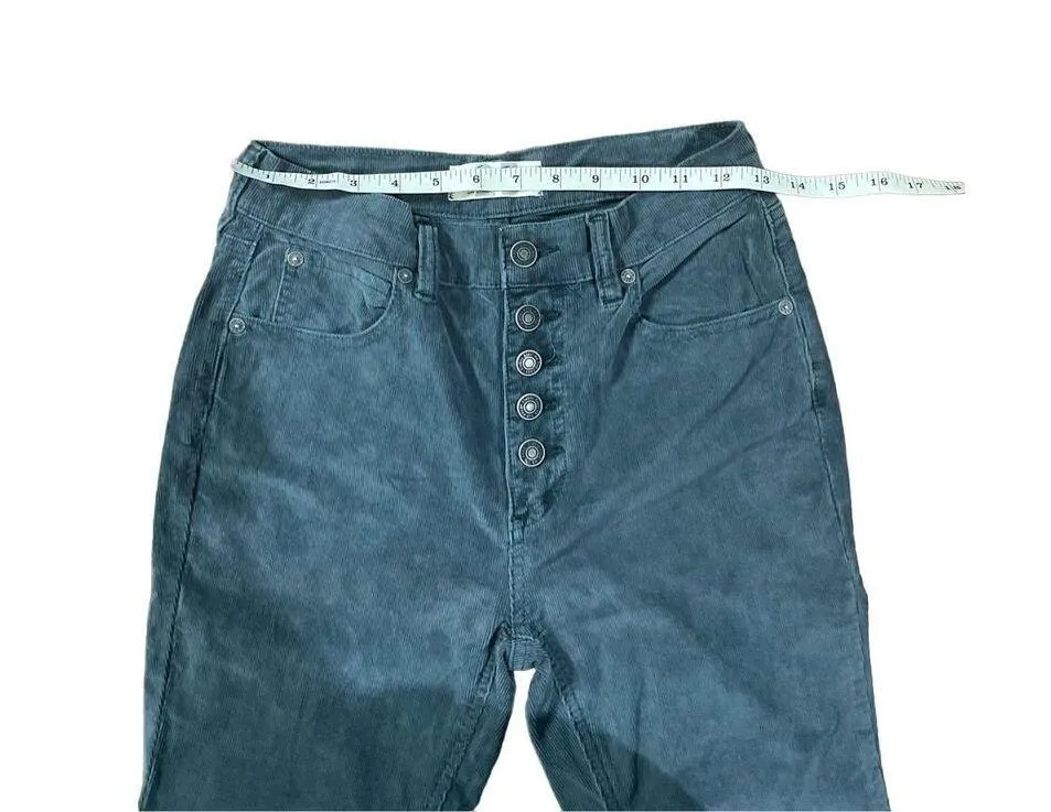 We the Free gray blue Corduroy women’s pants high rise button fly size 25 - Image 6