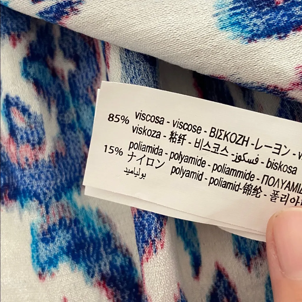 Zara Vibrant Blue and White Blouse size XL brand new length 30” bust 44” - Image 7