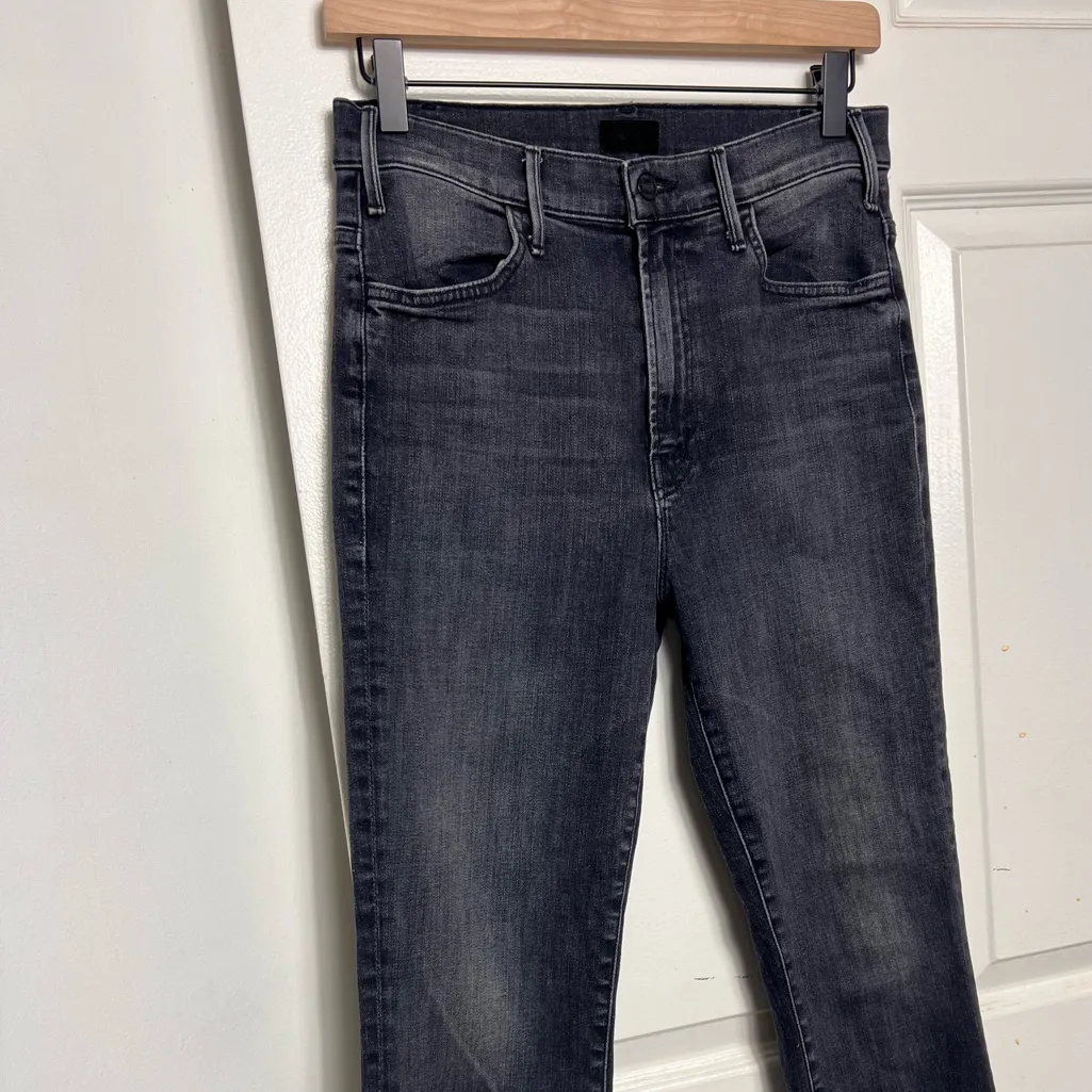 MOTHER The Hustler Ankle Fray Nightowl Jeans Black Size 29 - Image 5