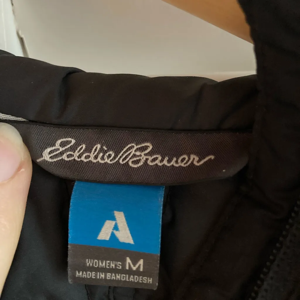 Eddie Bauer Jacket Womens Medium Black Hooded First Ascent StormDown 800 Puffer - Image 3