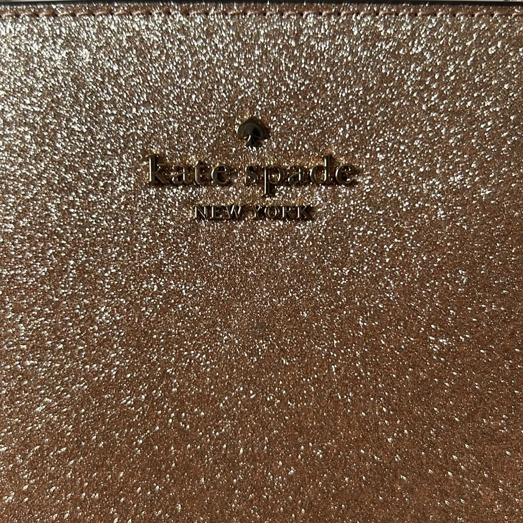 Kate Spade Joeley Glitter Tote Bag Large Rose Gold - Image 2