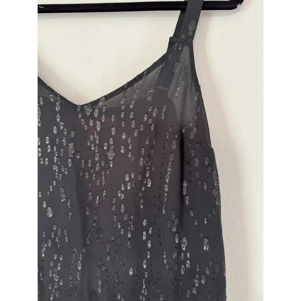 NWT Lilly Pulitzer Nadia Silk Cami Black Onyx Fish Clip Sparkle Tank Top Sz XS - Image 3