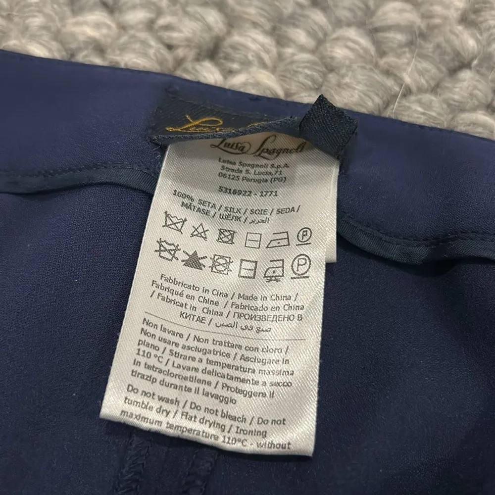 Luisa Spagnoli Navy Silk Flowy Lightweight Straight - Image 7