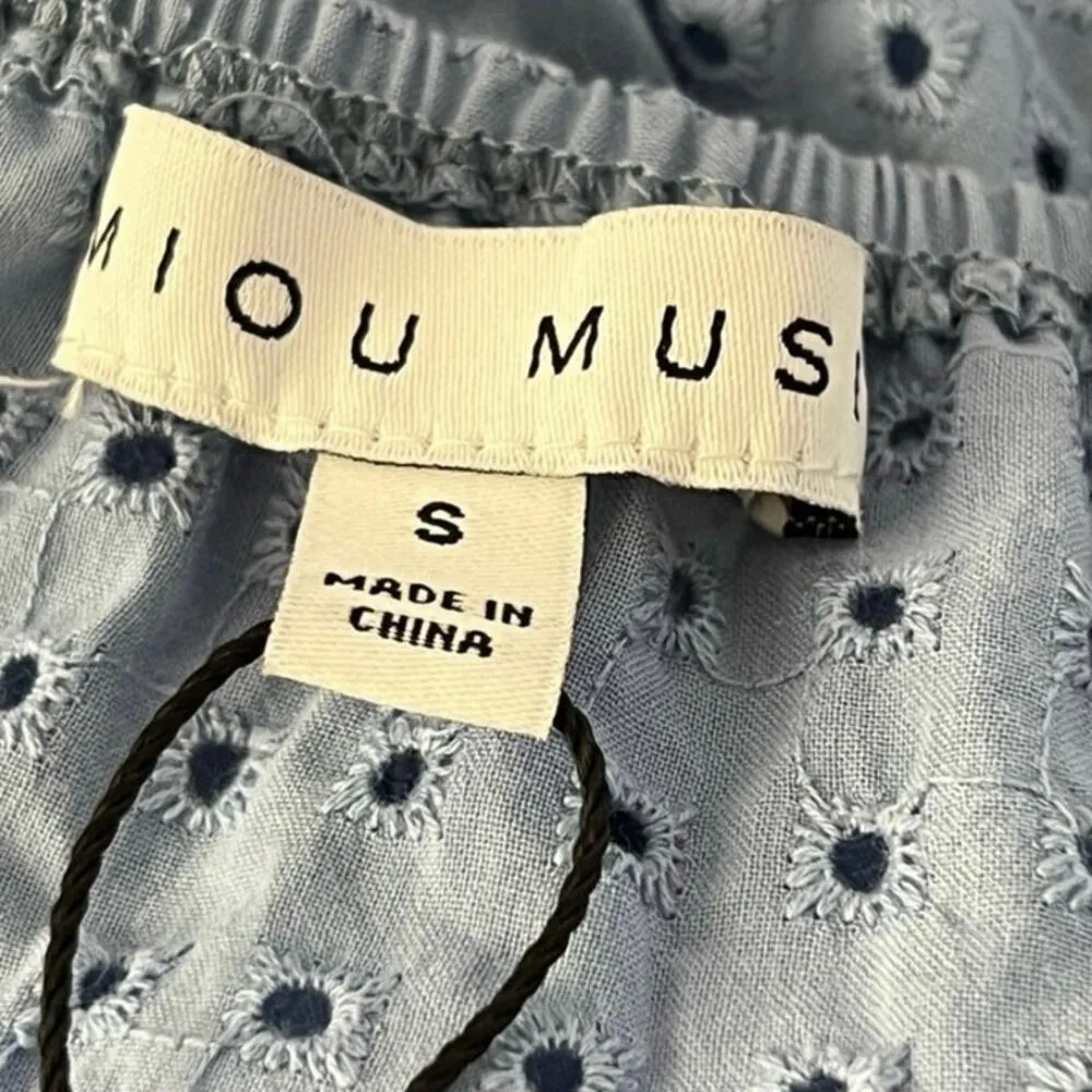 Moiu Muse Blue eyelet Mini Dress Cottagecore new with tag prairie casual - Image 6