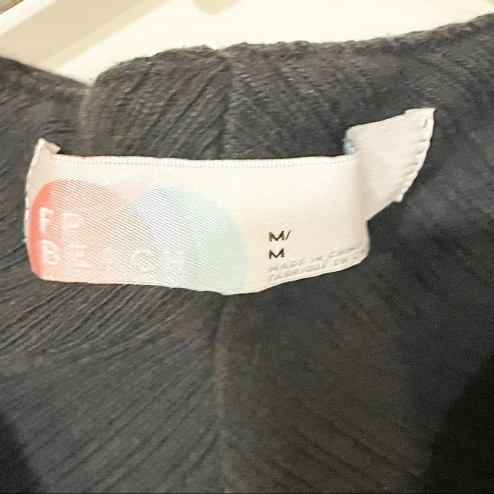 Free People Medium Black Cowl Neck Thick Ribbed Long Sleeve Top - Image 3