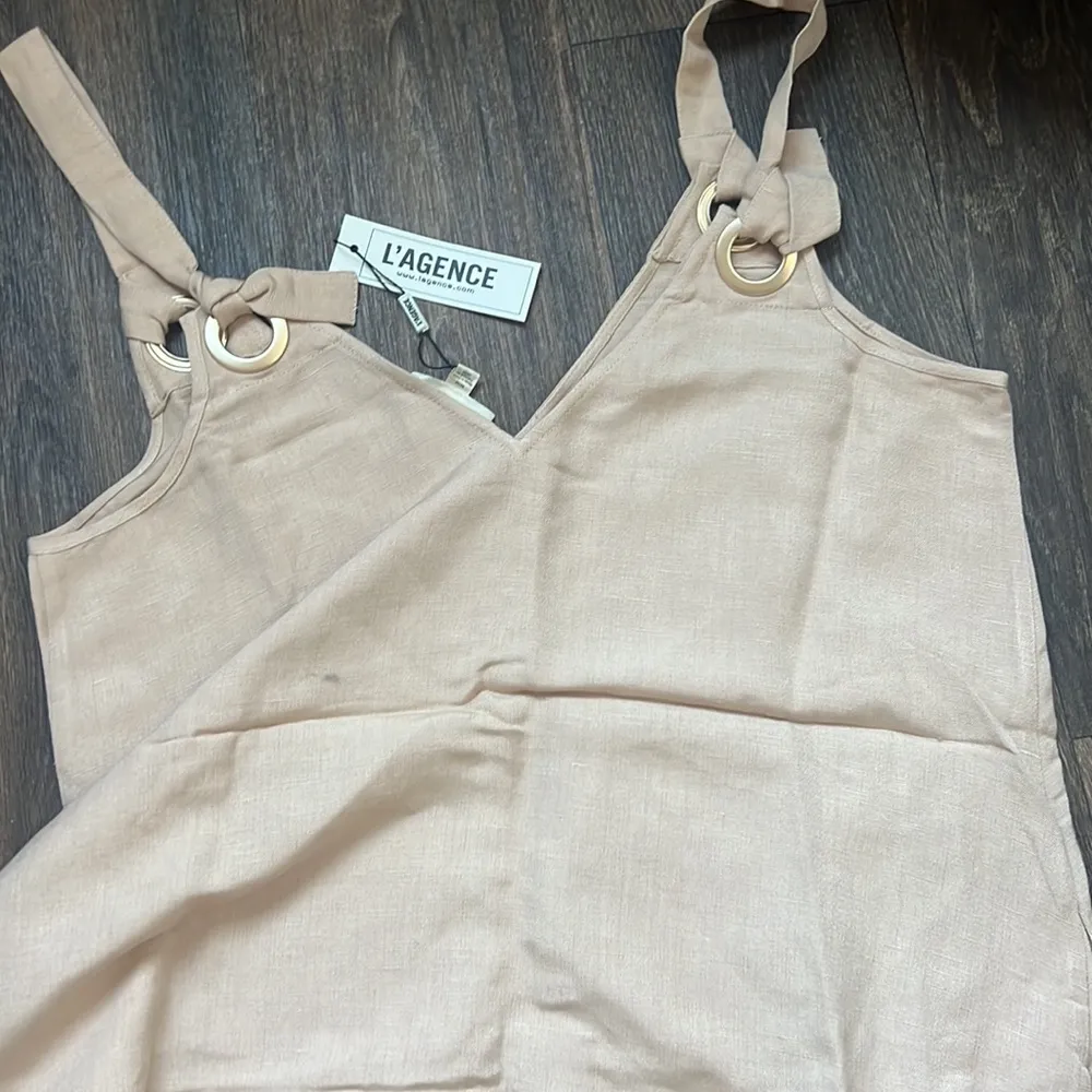 L'Agence Vivi Linen Tie-Strap Maxi Dress - Image 6