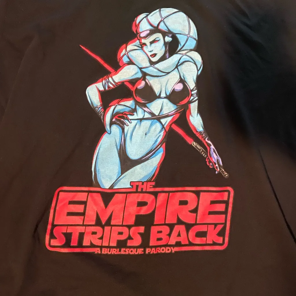 Men’s Black Graphic Tee with Red and Blue Design Size XXL - Image 3