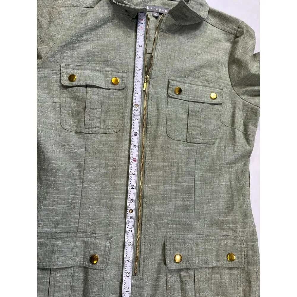 Sharagano SKU 7610 Womens Olive Green Utility Dress Size 12 - Image 12