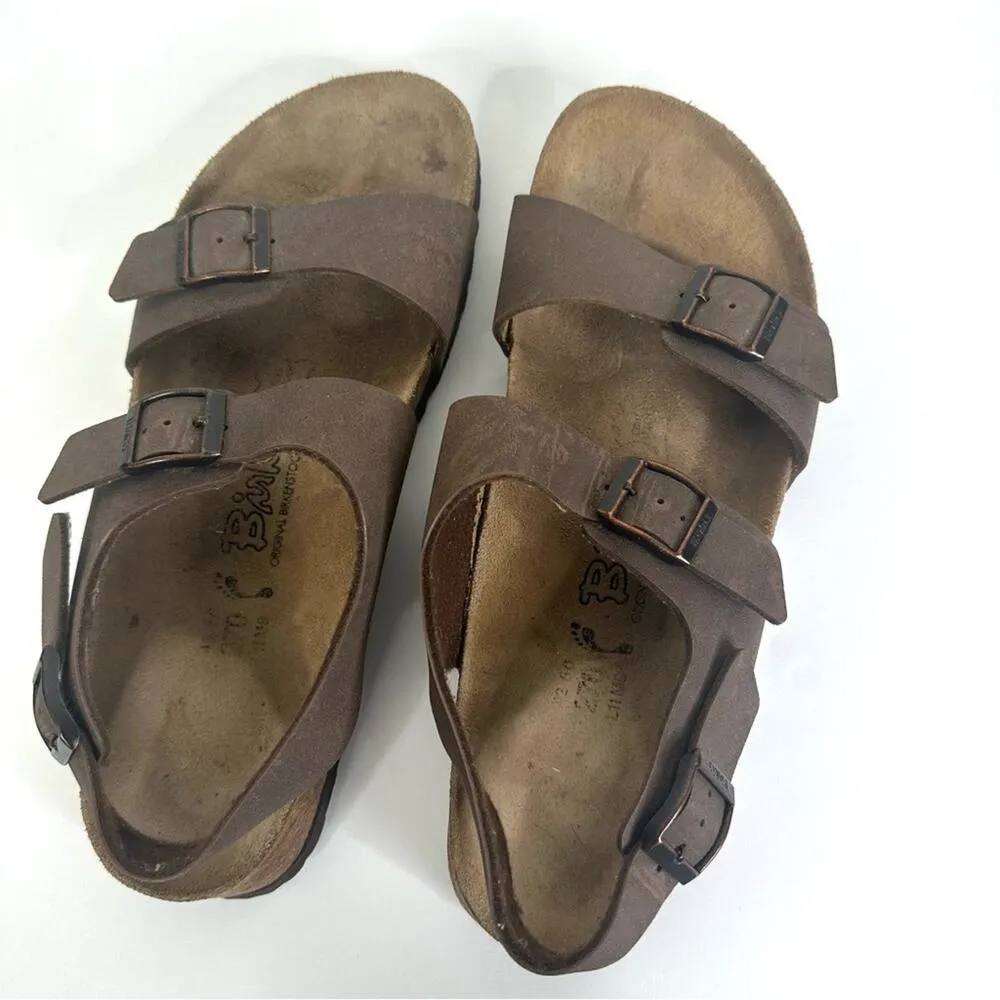 Birki’s Birkenstock Brown Leather Strappy Buckle Sandals Size 42 US 11 - Image 3