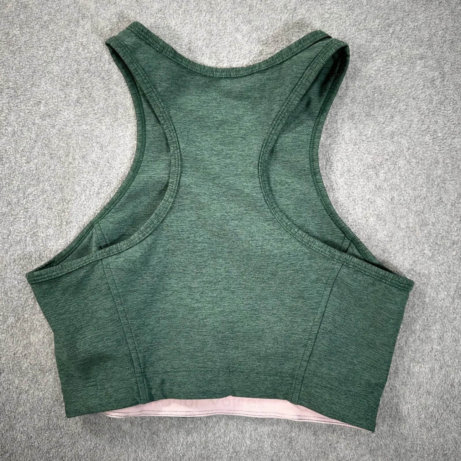 Outdoor Voices Athena Crop Top Women's X-Small Hunter Green Racerback High Neck - Image 8