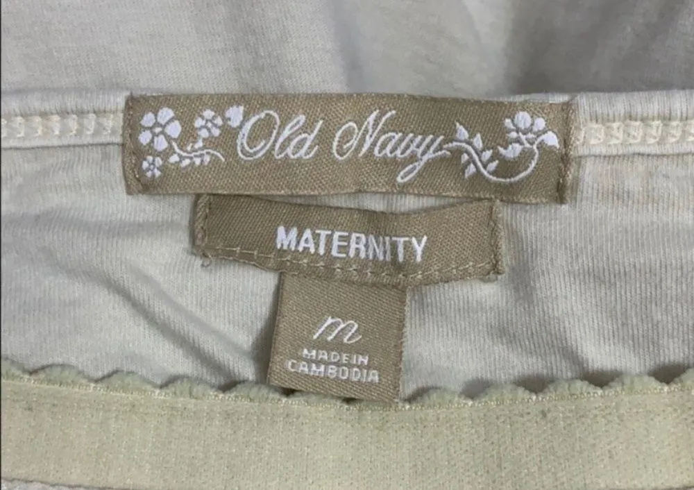 Old Navy 100% Cotton Off White Maternity Tank Top Size Medium - Image 4