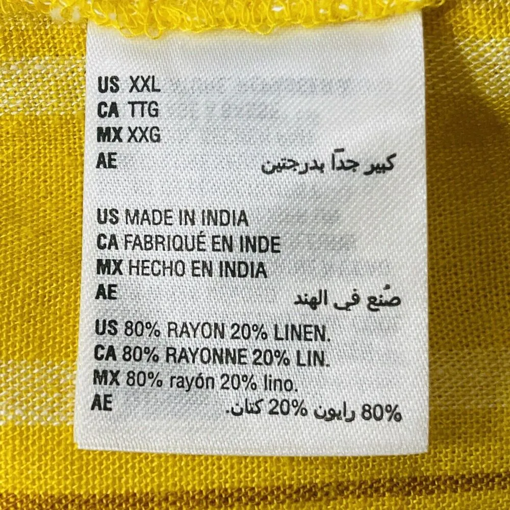 Style & Co XX-Large Romper Shorts Striped V-Neck Sleeveless Pockets Yellow New - Image 6