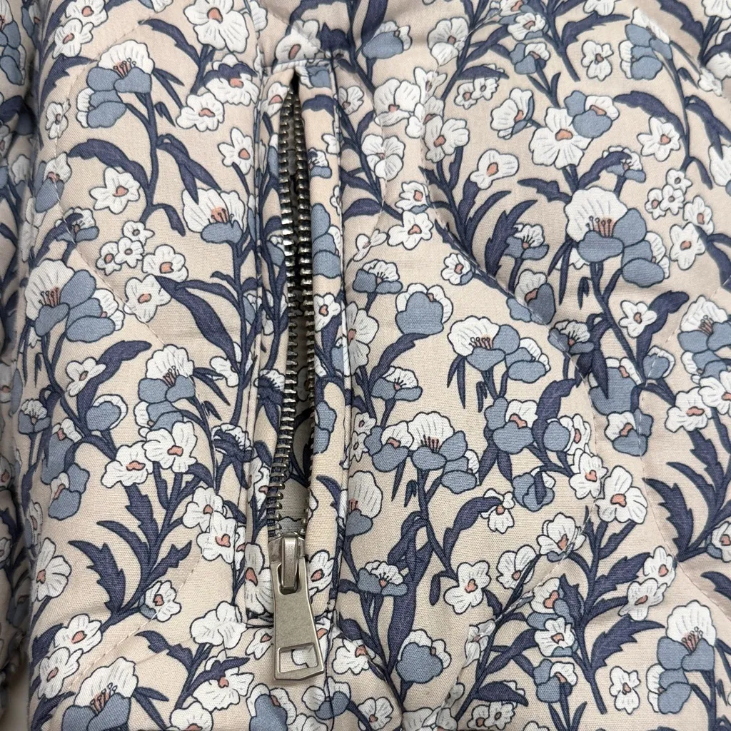 Blue & White Floral Bomber Jacket - Image 5