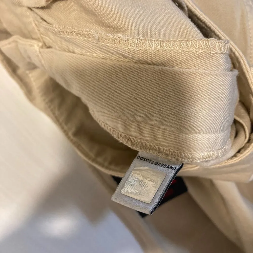 Dolce & Gabbana women's size 40 IT stretchy boot cut tan khaki pants 24x32 25x32 - Image 6